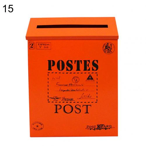 HULIANFU Retro Metal Mailboxes Wall Mounted Mail Box Mailbox Bucket Newspaper Letter Box Post Garden Decoration Garden Supplies - Deanwangkt