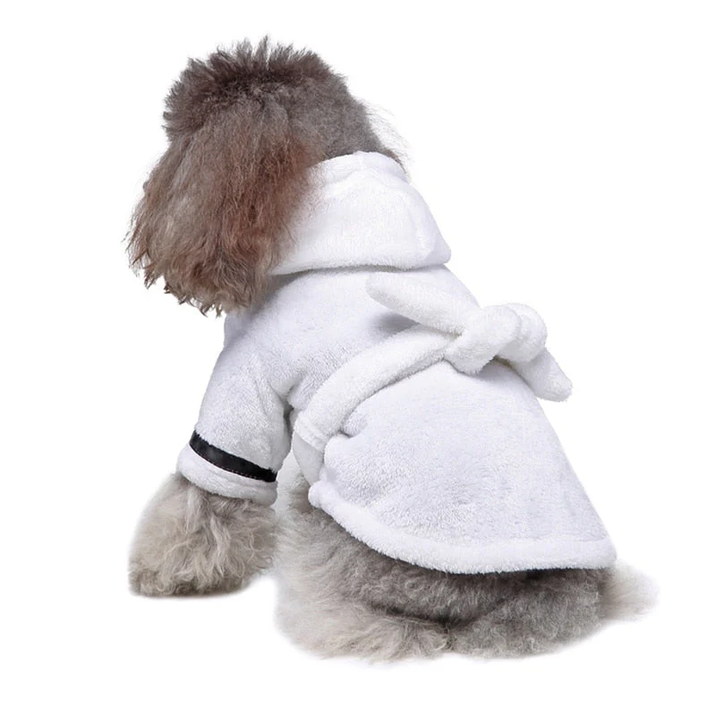 HULIANFU Pet Dog Towel Pajama with Hood Thickened Luxury Soft Cotton Hooded Bathrobe Quick Drying and Super Absorbent Dog Bath Towel - Deanwangkt