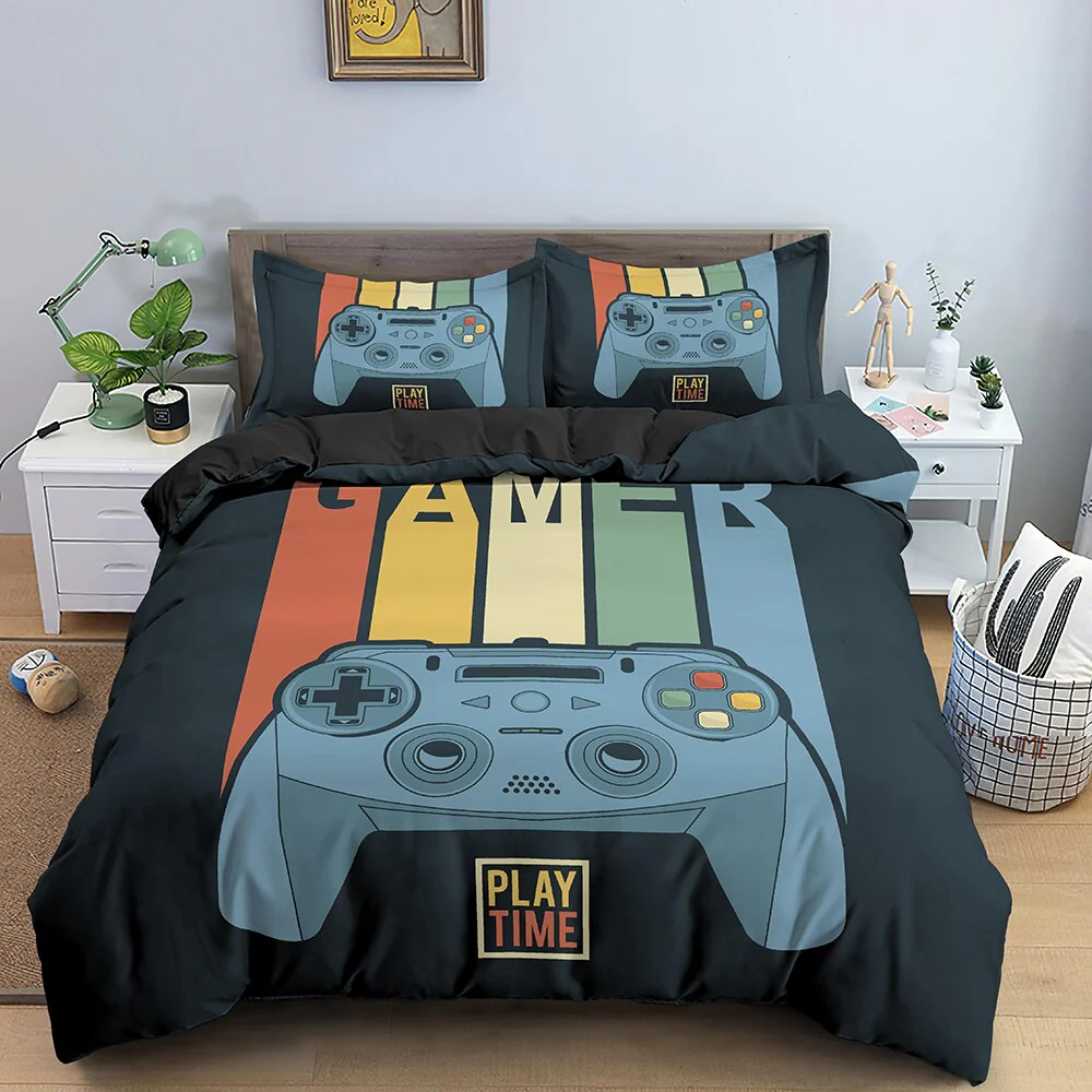 HULIANFU 3D Printed Bedding Set Unisex Adults Teens Game Queen King Single Duvet Cover With Pillowcase Bedclothes - Deanwangkt