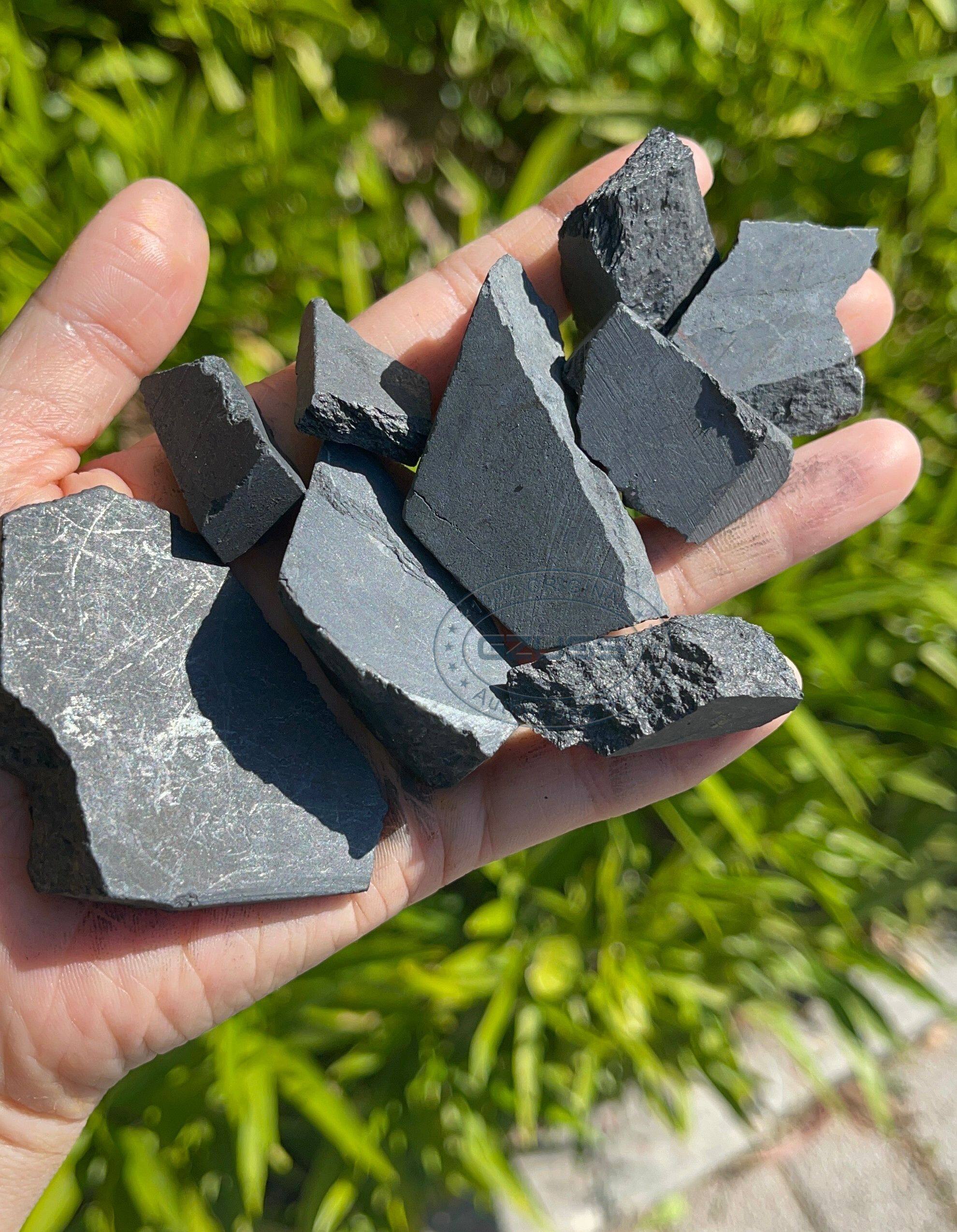 HULIANFU Raw Shungite Stone Raw Stones - Healing Crystals and Stones - Shungite Stone - Emf Protection Stones - Root Chakra Stones - Deanwangkt