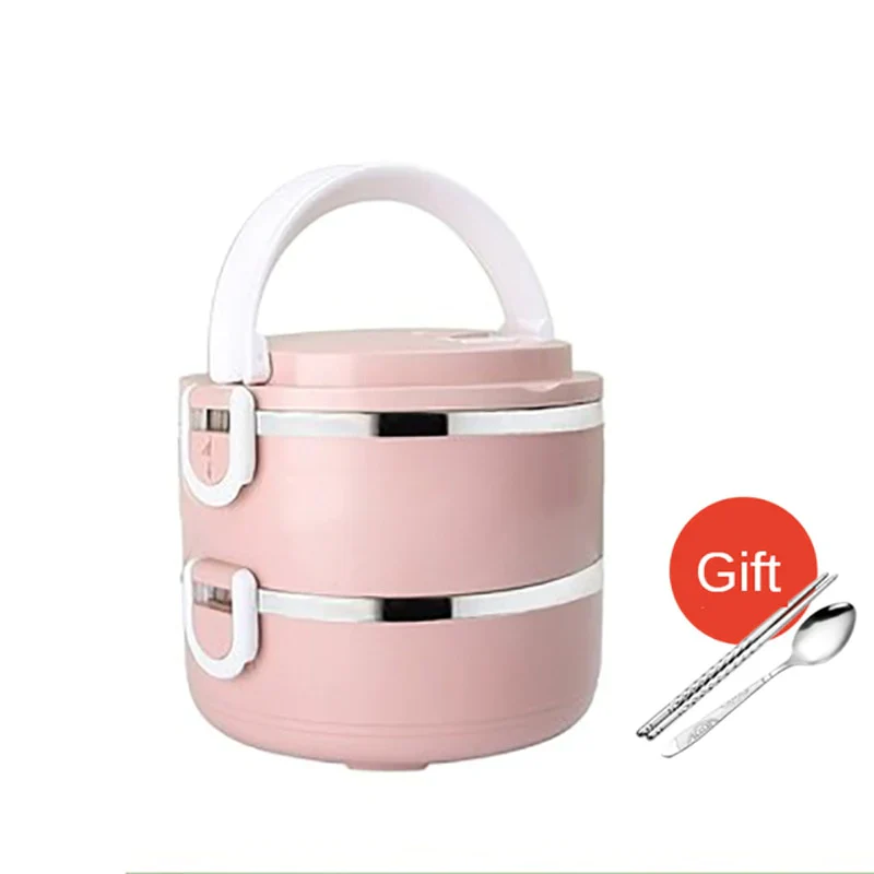 HULIANFU Microwave Stainless Steel Thermal Lunch Box Food Storage Box Travel Picnic Leakproof Lunch Box Students Work Adult Lunch Box - Deanwangkt