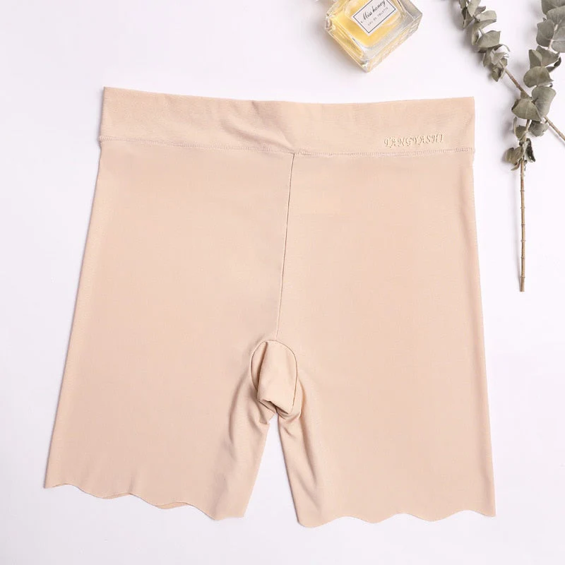 Hulianfu M~4xl Women's Safety Pants Thin Breathable Non-curling Boxer Shorts High Waist Short Pants Plus Size Four-corner Legging Shorts - Deanwangkt