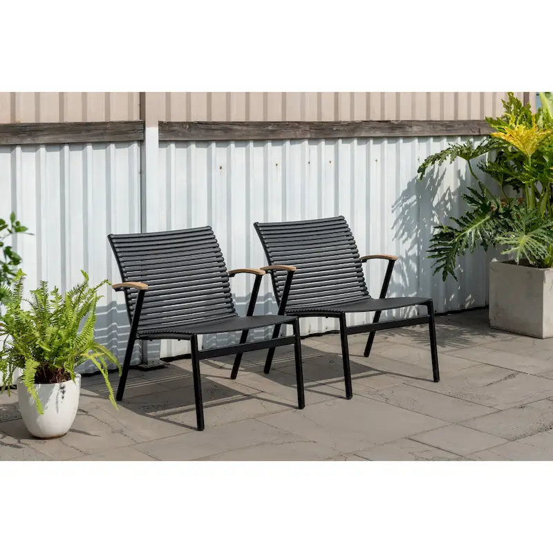 Amazonia FSC Certified Teak and Aluminum 2pc Lounge Set
