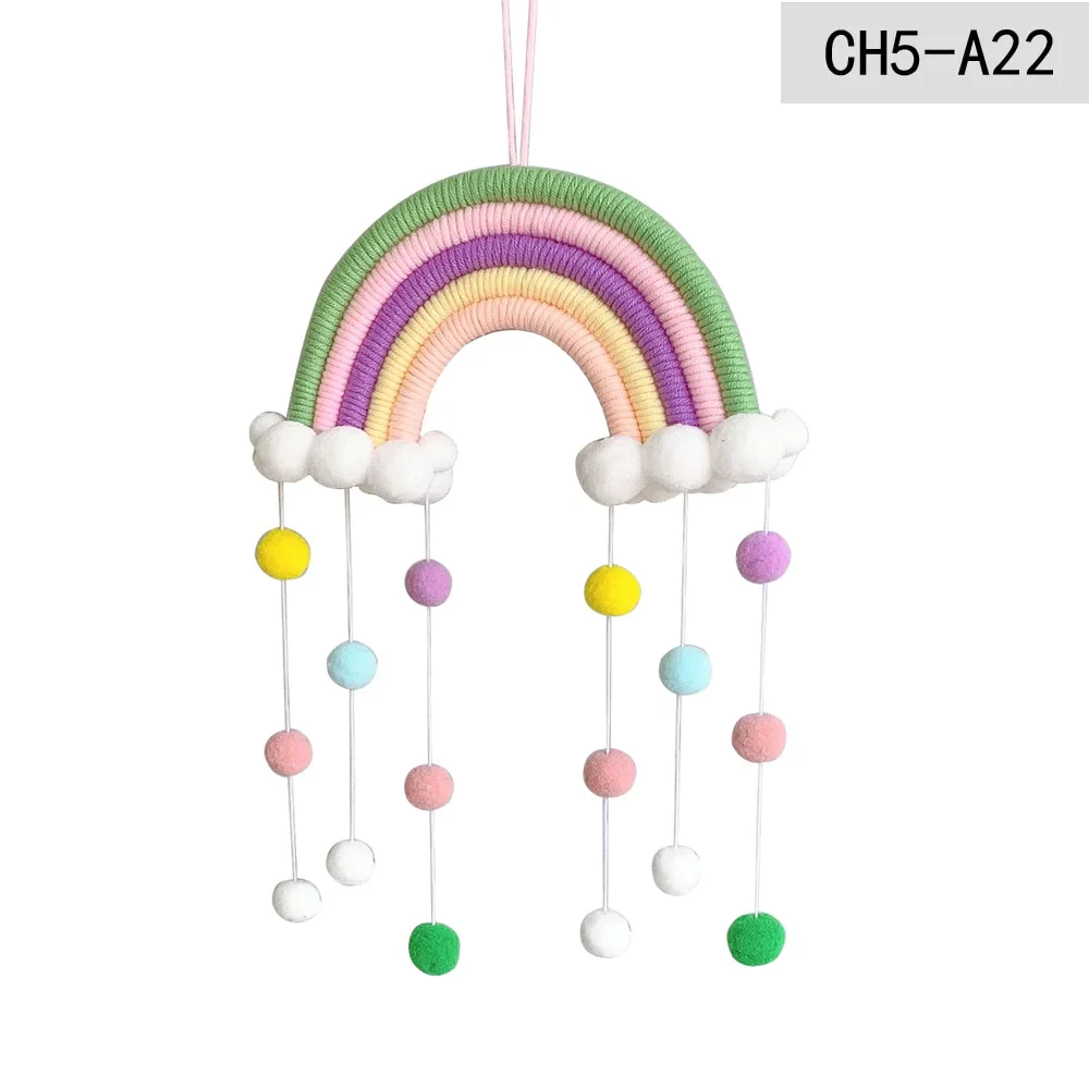 HULIANFU Nordic Cloud Rainbow Raindrop Wall Hangings Decoration For Kid Girls Bedroom Hanging Pendant Baby Bed Tent Hanging Toy Pendant - Deanwangkt
