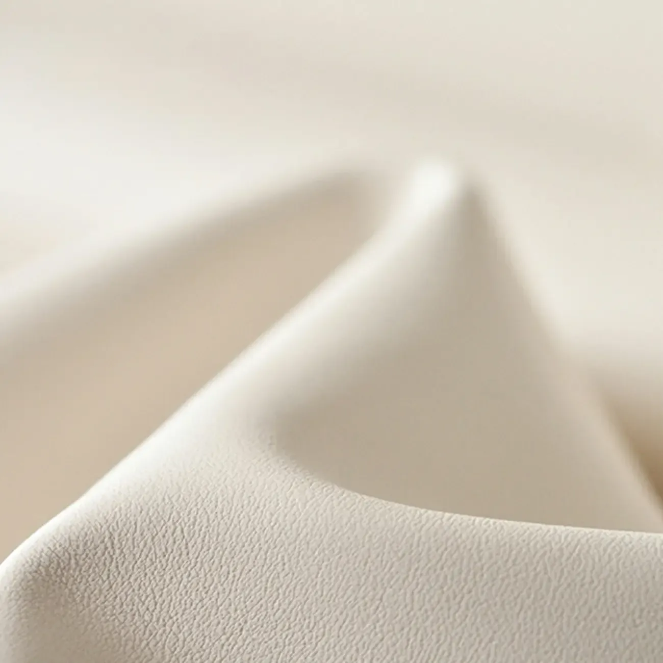 Narrow Off-White Faux Leather 2 Drawers Nightstand