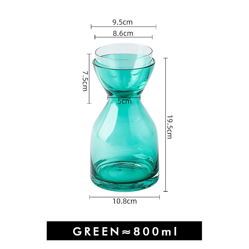 HULIANFU Personality Glass Water Bottle Set with Cup Heat-Resistant Juice Beverage Bottle Flower Tea Jug Creative Home Drinkware Supplier - Deanwangkt