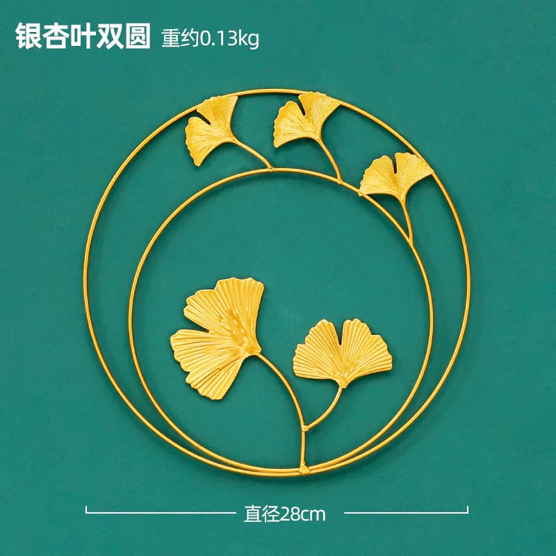 HULIANFU Nordic Metal Leaf Plant Wall Decor Wrought Iron Wall Hanging Non-perforated Wall Mural Living Room Bedroom Home Decoration Hot - Deanwangkt