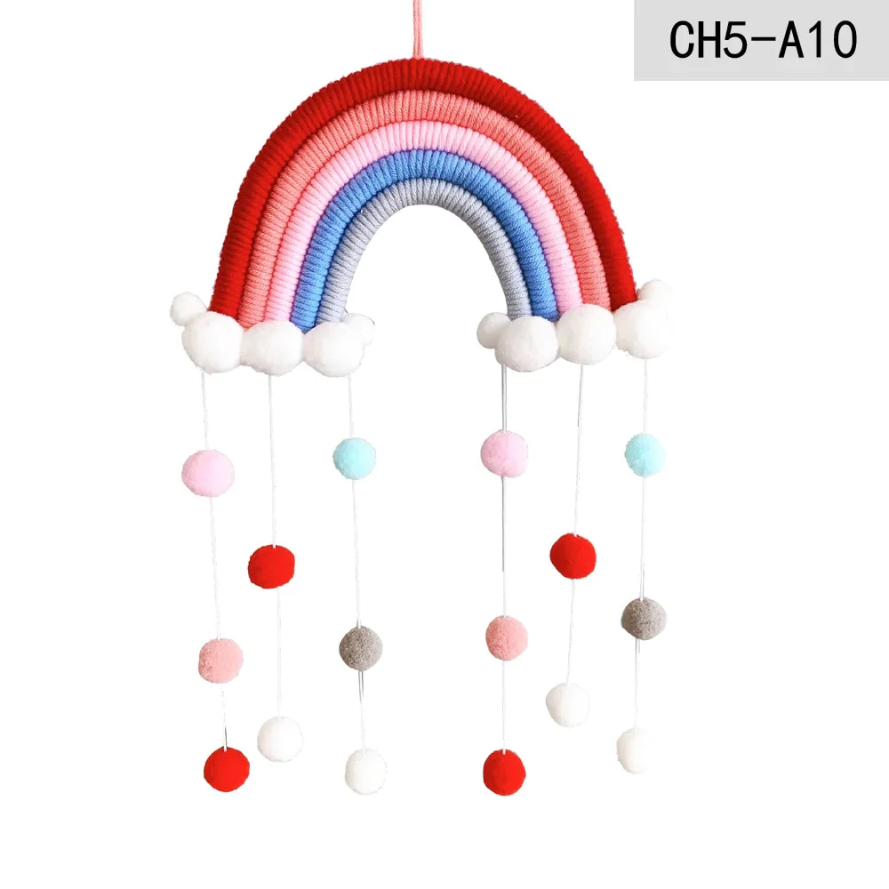 HULIANFU Nordic Cloud Rainbow Raindrop Wall Hangings Decoration For Kid Girls Bedroom Hanging Pendant Baby Bed Tent Hanging Toy Pendant - Deanwangkt