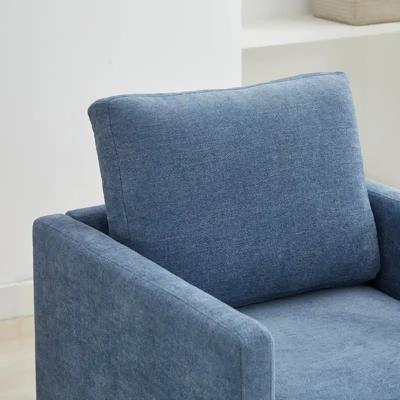 Square Upholstered Swivel Accent Chair