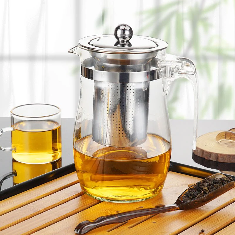 HULIANFU Teapot Glass Explosion-proof High Temperature Flower Teapot Teacup Teapot Filter Single Pot Tea Set Home Tea Cup Glass Juice Cup - Deanwangkt