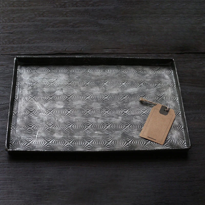 HULIANFU Starlight Series Retro Iron Bread Trays Round Rectangular Vintage Metal Bread Cake Plate Cup Storage Decor Photography Props - Deanwangkt