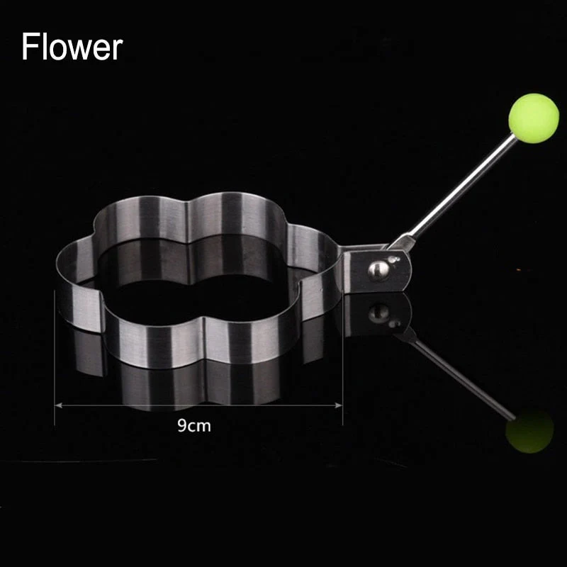 HULIANFU  5 Shapes Stainless Steel Fried Egg Shaper Egg Mold DIY Breakfast Egg Pancake Rings Sandwich Kitchen Tools Utensil Baking Tools - Deanwangkt