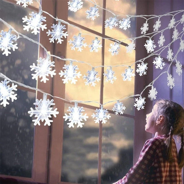 HULIANFU Snowflake LED Light Christmas Decor For Home Hanging Garland Christmas Ornaments Xmas Tree Decor Noel Navidad  New Year - Deanwangkt