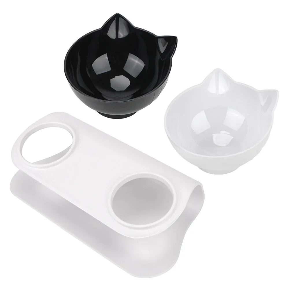 HULIANFU Non-Slip Pet Bowls For Cats Food Cat Water Bowl Double Cat Bowl Dog Bowl Pet Feeding Cat Dogs Feeder Protection Cervical - Deanwangkt
