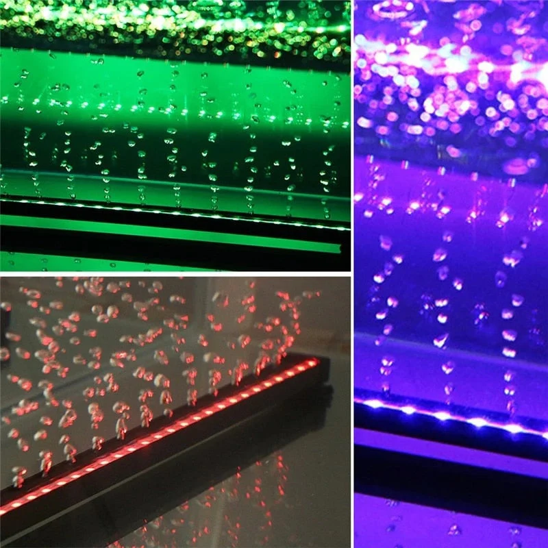 HULIANFU LED Air Bubble Light Aquarium Lamp Underwater Submersible Fish Tank Light Color Changing  Making Oxygen for Fish Tank - Deanwangkt