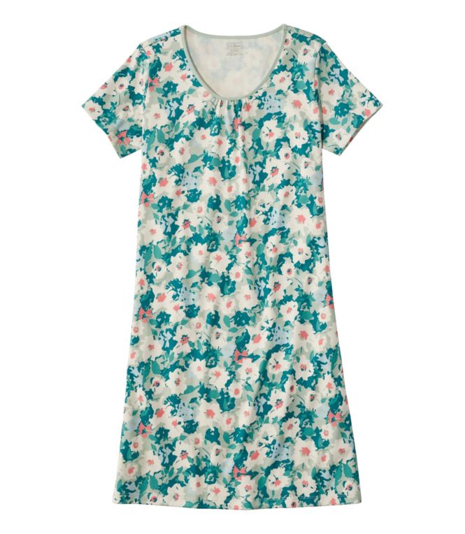 Women's Supima Nightgown, Short-Sleeve Floral