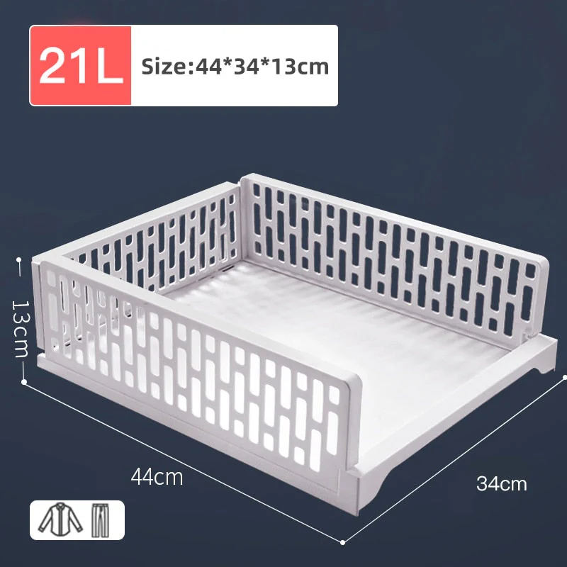 HULIANFU Stackable Wardrobe Drawer Cabinet Organizer Drawer Clothes Closet Storage Box Shelves Plastic Layered Partitions Storage Rack - Deanwangkt