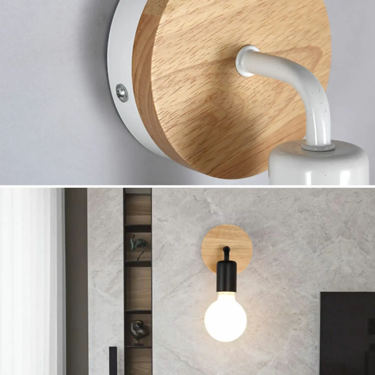 Modern LED Bathroom Vanity Light Wooden Wall Fixture
