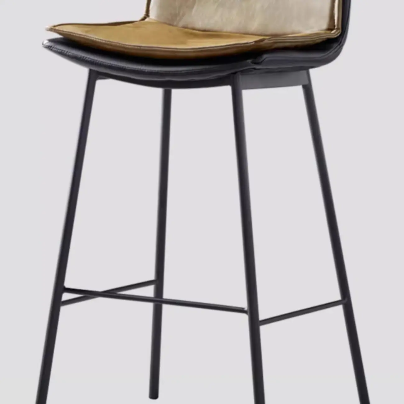 Modern Leather Counter Height Bar Stool with Back