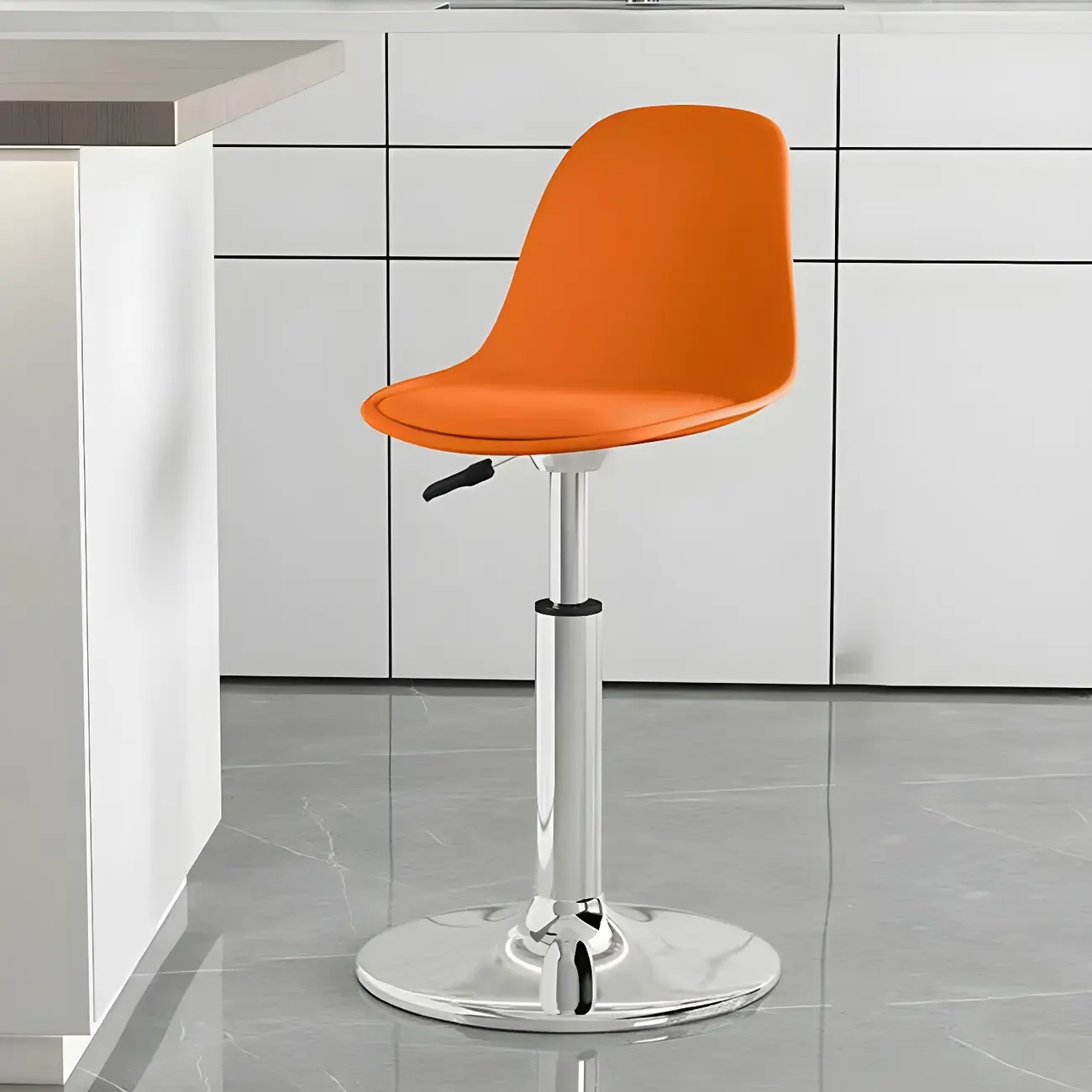Modern Swivel Cushioned Acrylic Bar Stools with Backs