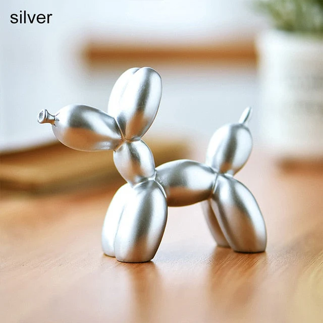 HULIANFU Resin Crafts Sculpture Gift Cute Small Balloon Dog Party Accessories Home Desktop Ornament Cake Dessert Decoration 9*3.5*7.5cm - Deanwangkt