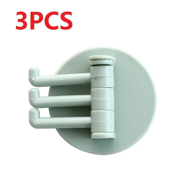 HULIANFU Three Branch Rotatable Seamless Adhesive Hook Strong Bearing Stick Hook Kitchen Wall Hanger Bathroom Kitchen supplies Hooks - Deanwangkt