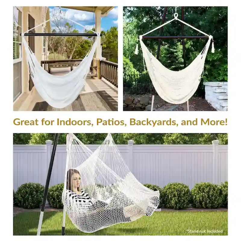 Sunnydaze Hanging Caribbean XL Hammock Chair