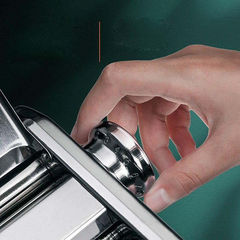 HULIANFU Manual Stainless Steel Linguine Pasta Maker Noodle Spaghetti Press Machine Cutter Dough Sheeter Ravioli Dumplings Shell Tool - Deanwangkt