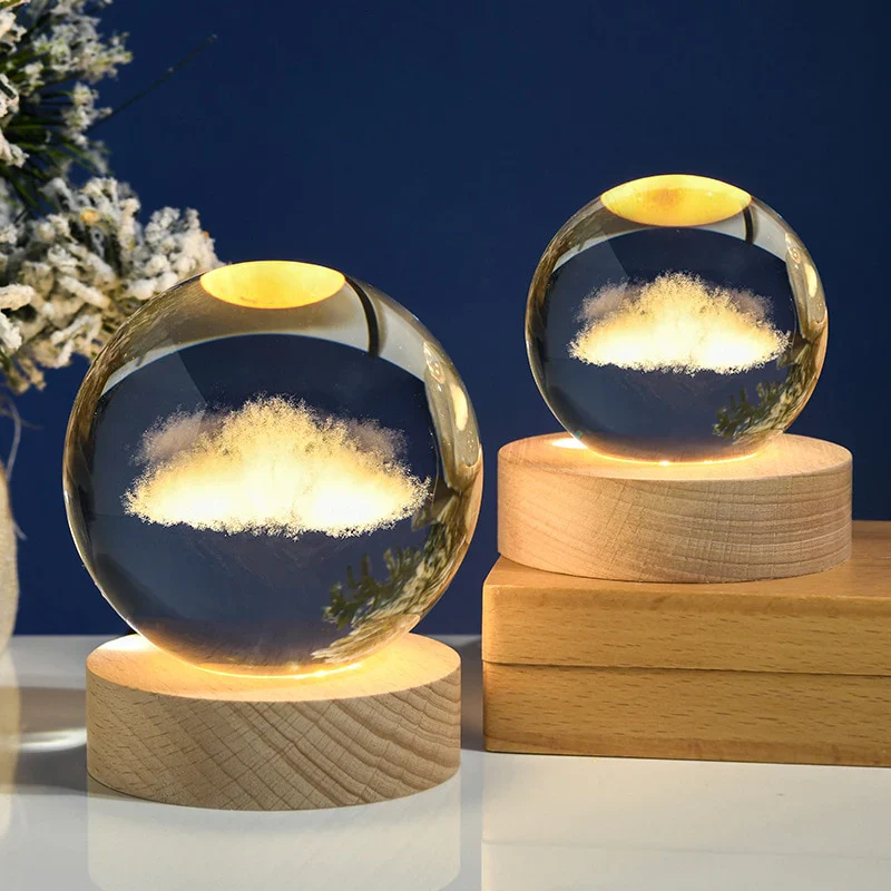 HULIANFU New 80mm K9 Crystal Solar System Planet Globe 3D Laser Engraved Sun System Ball with Touch Switch LED Light Base Astronomy Gifts - Deanwangkt
