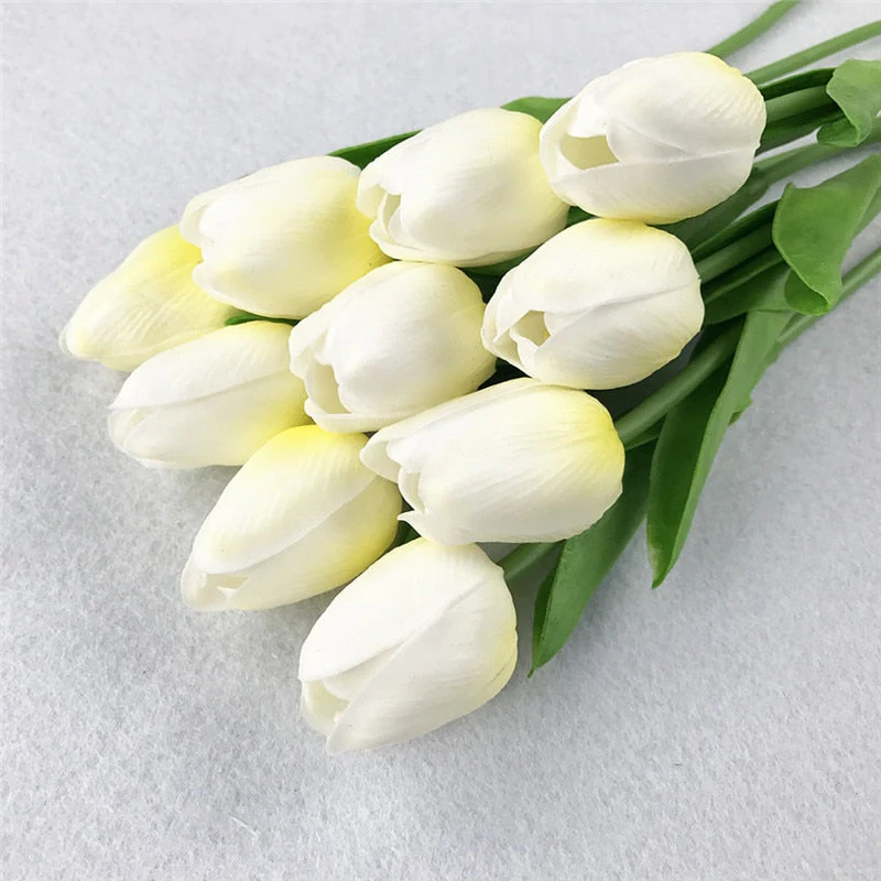 HULIANFU 2026  10PCS Artificial Flowers Garden Tulips Real Touch Flowers Tulip Bouquet Decor Mariage for Home Wedding Decorations Fake Flower - Deanwangkt