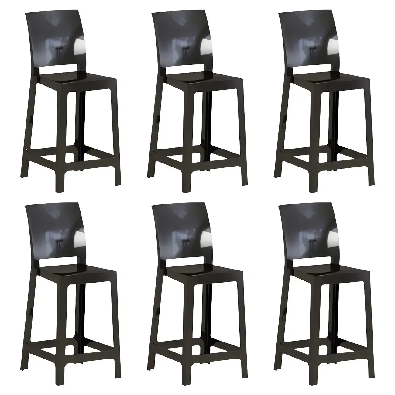 Modern Acrylic Smooth Elegant Circular Backrest Bar Stool