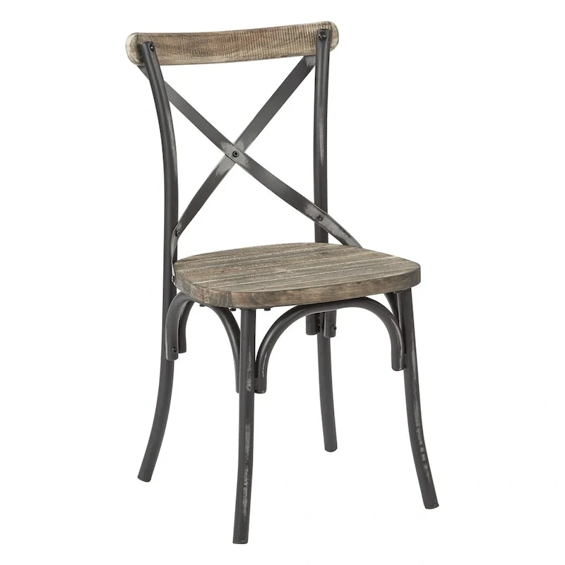 Somerset X Back Antique Metal Dining Chair