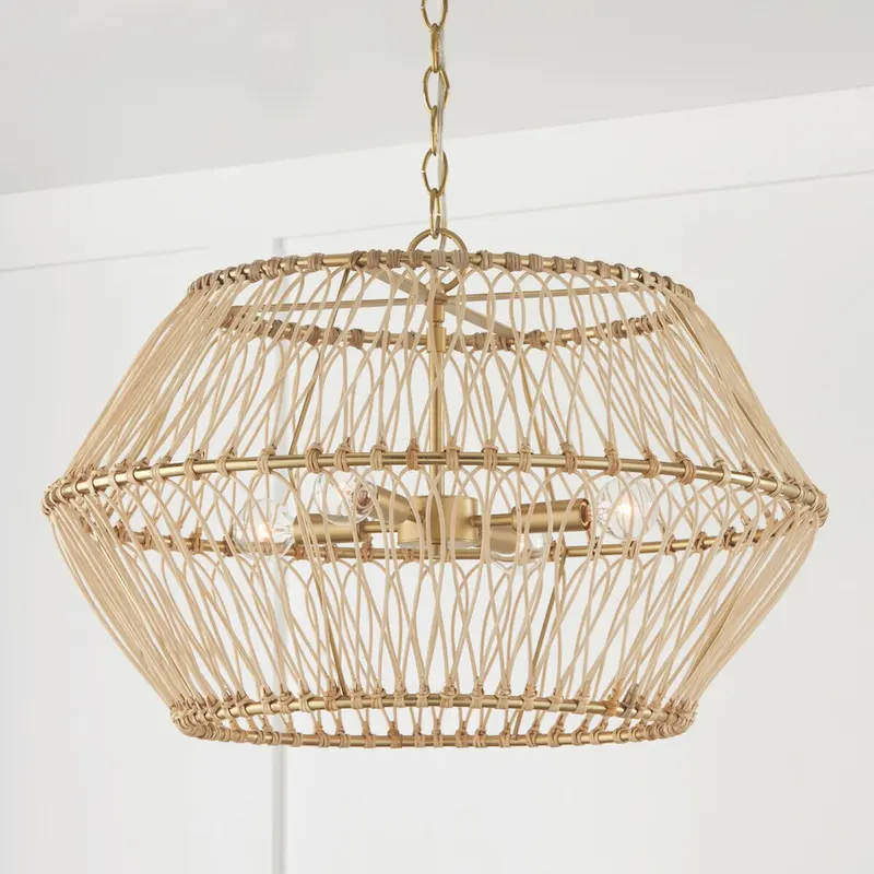Wren 4-light Matte Brass Pendant