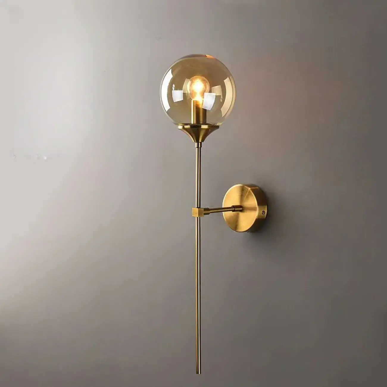 24Modern Brass Wall Sconce Fixture with Glass Shade