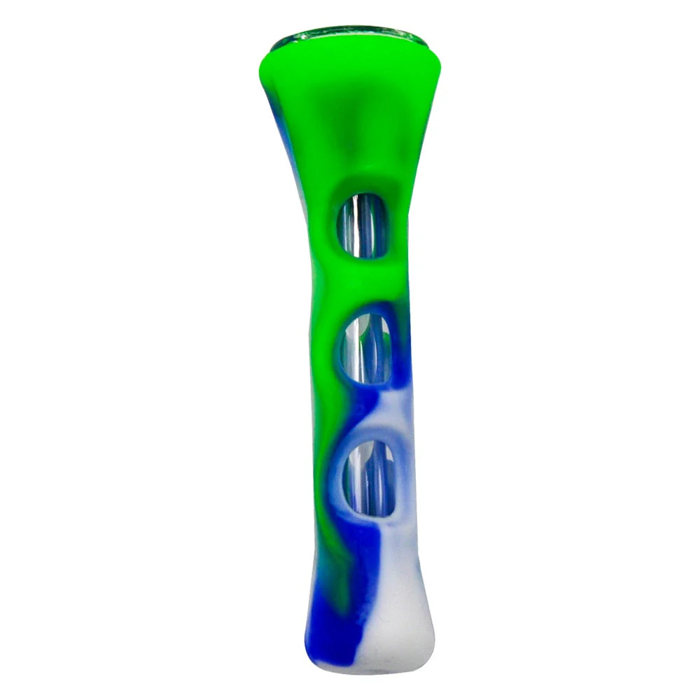 HULIANFU TOPPUFF Glass Smoking Pipe 20MM Camouflage Horn Shape Silicone Tobacco Pipe One Hitter Dugout Pipes Smoke Accessories - Deanwangkt