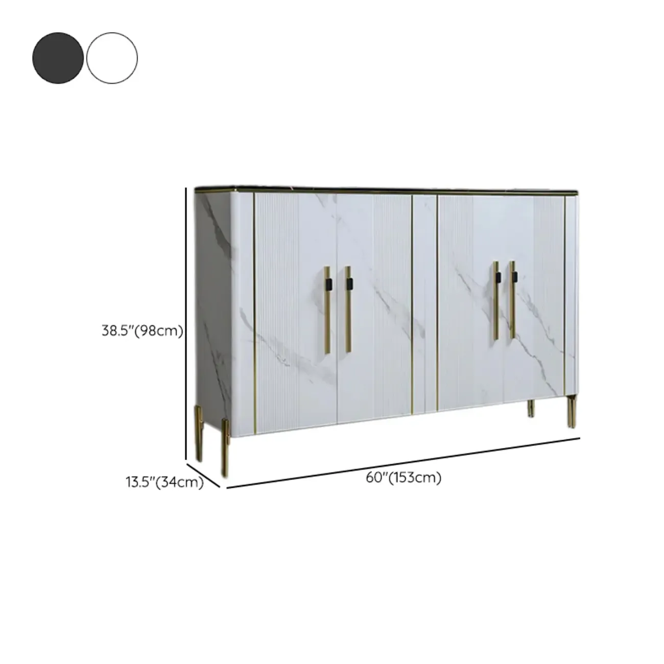 Glam Dark Gray Wooden Cabinet with Free Standing Design