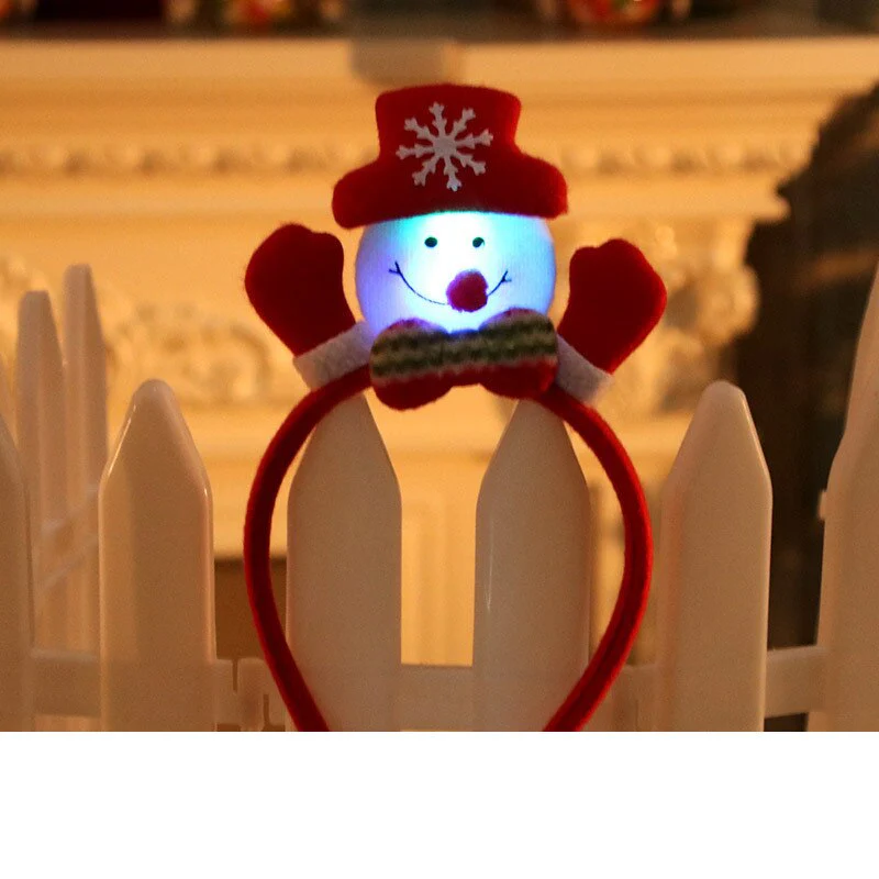 HULIANFU 2026  Christmas Headband LED Christmas Decorations Gift Hairpin Antlers Headband New Year Decorations Santa Headband Christmas Decor - Deanwangkt