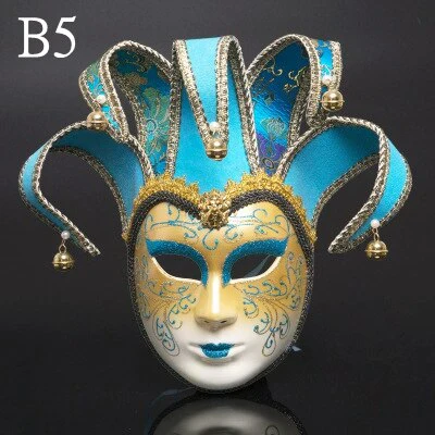 HULIANFU Newly High-end Venetian Masquerade Mask Mask Europe and The United States Halloween Clown Mask Show Supplies - Deanwangkt