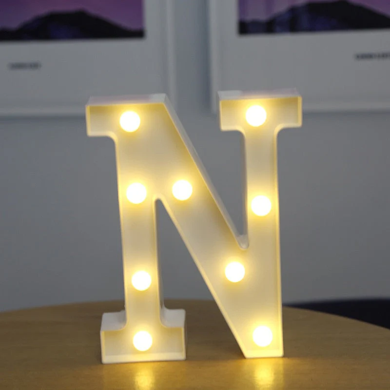 HULIANFU Luxury Alphabet Letter LED Lights Luminous Number Lamp  Battery Night Light for Home Wedding Birthday Christmas Party Decoration - Deanwangkt