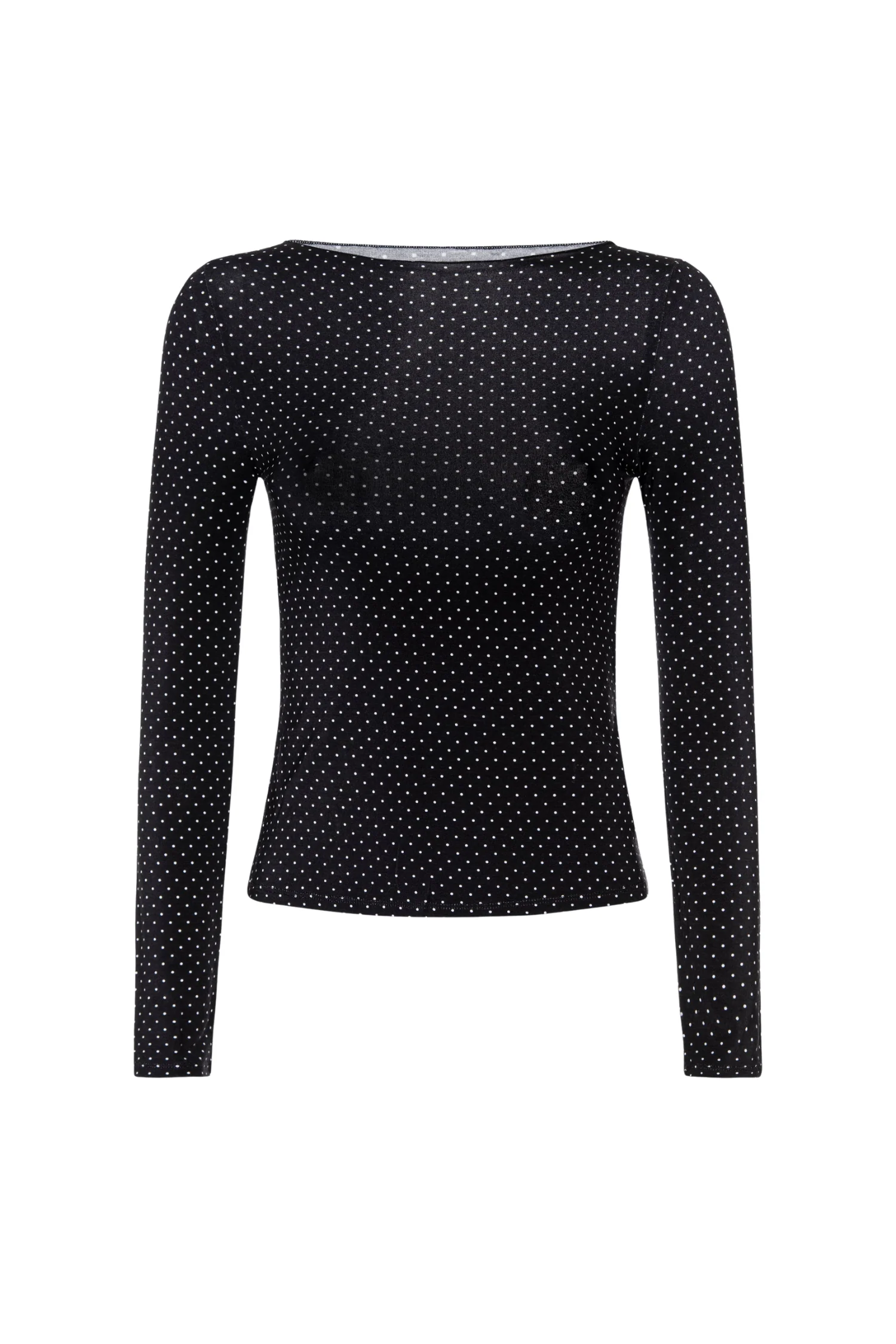 AMELIA TOP - BLACK AND WHITE POLKA DOT