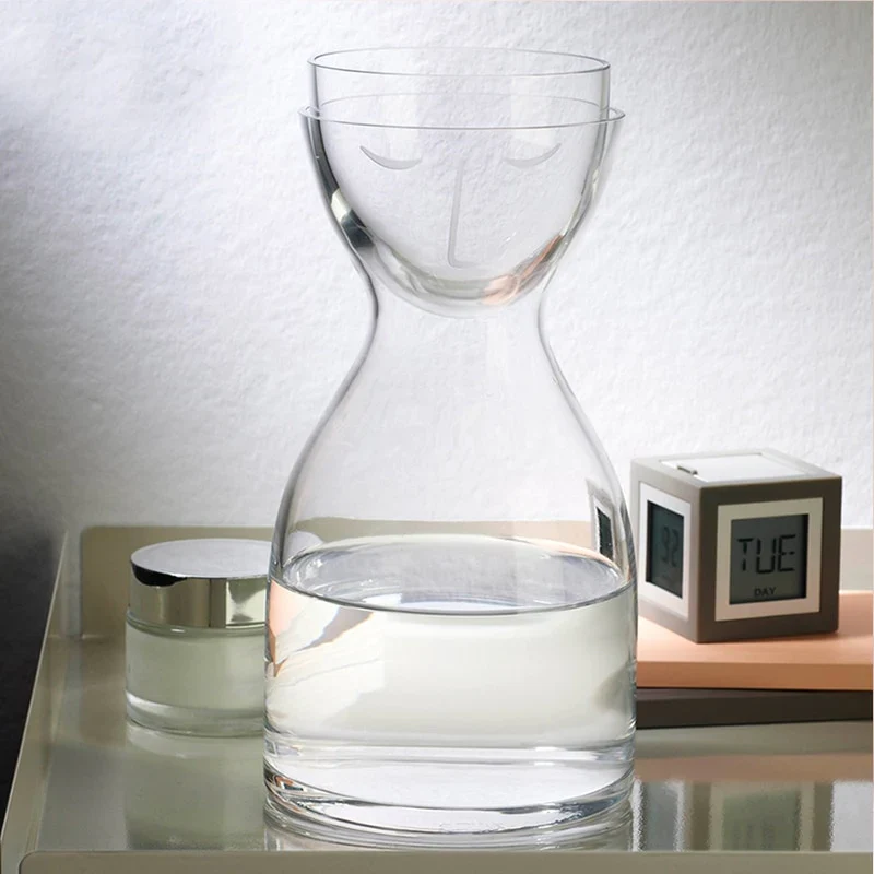 HULIANFU Personality Glass Water Bottle Set with Cup Heat-Resistant Juice Beverage Bottle Flower Tea Jug Creative Home Drinkware Supplier - Deanwangkt