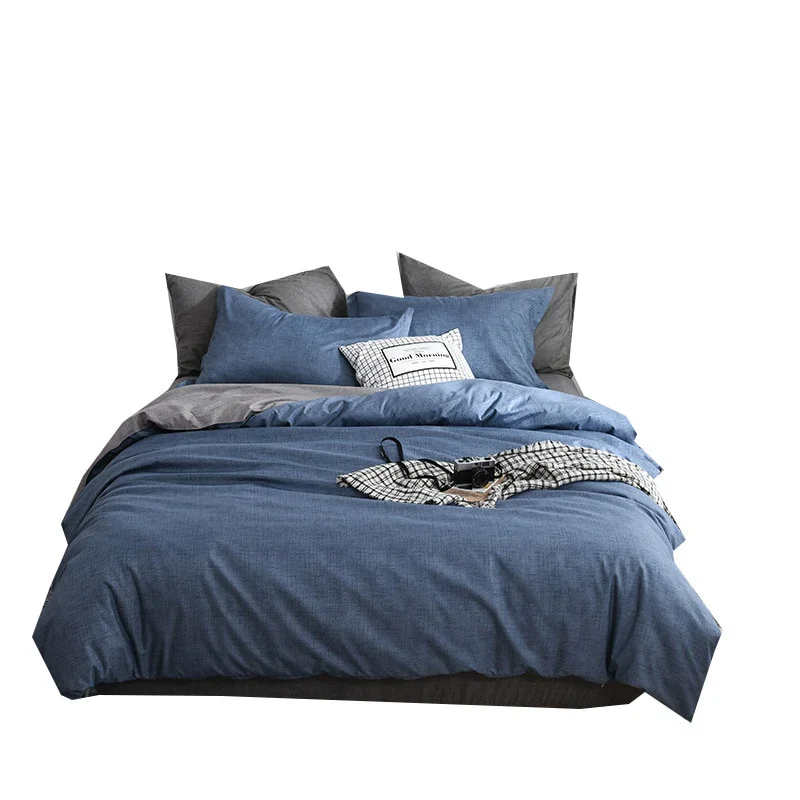HULIANFU Nordic Style Pink Heart Bedding Set Cover Cute Bed Linens Duvet Cover Sheets and Pillowcases Queen King Size Home Textile Sets - Deanwangkt