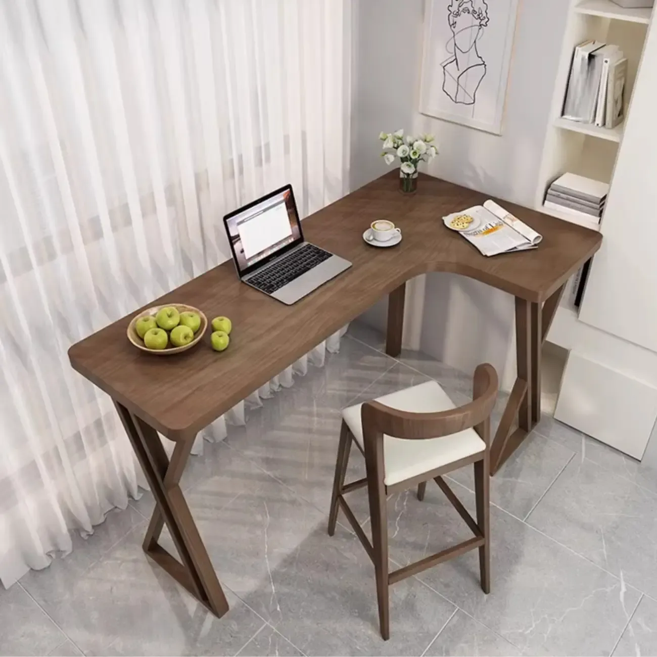 Smooth Brown Wooden Free Foam Bar Tables