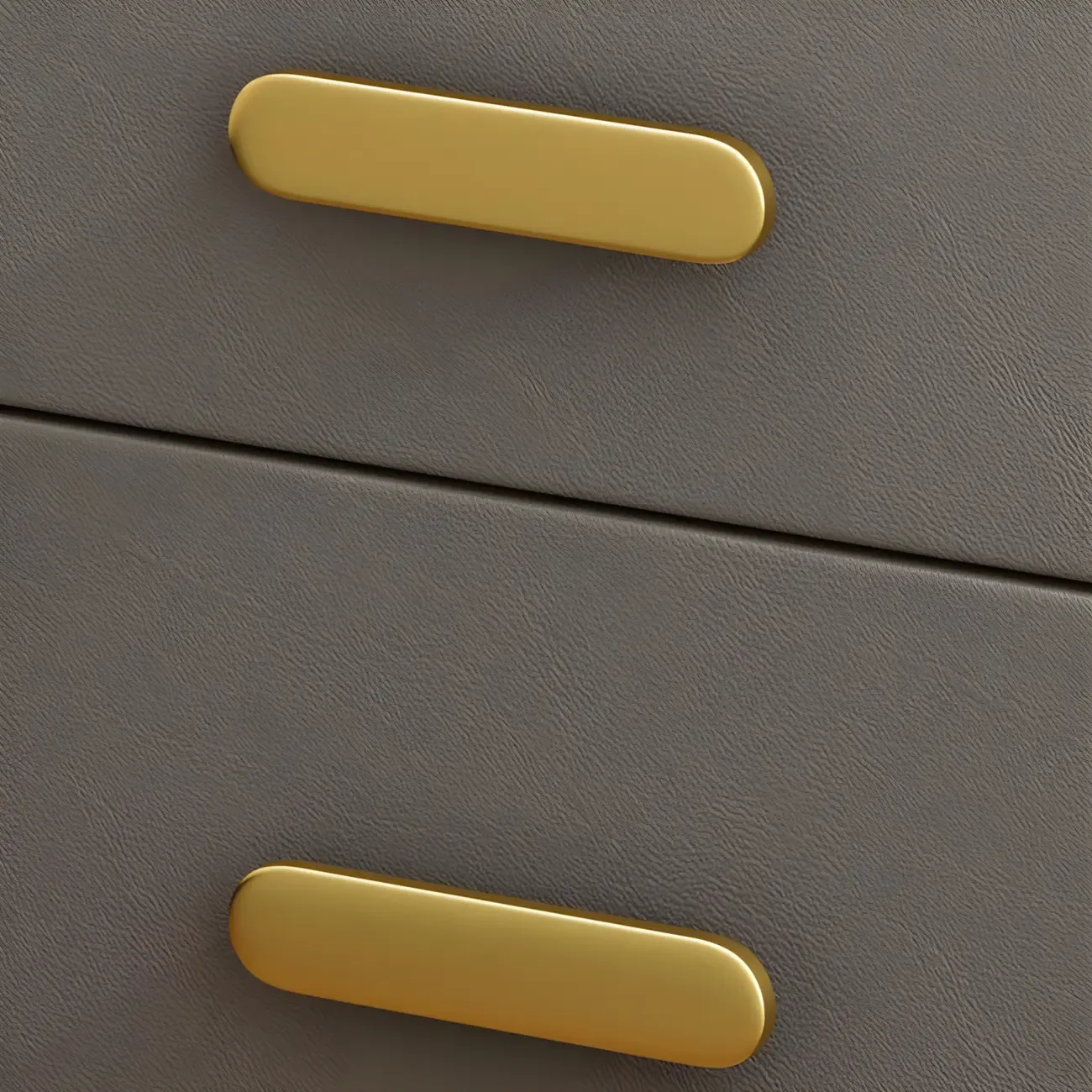 Modern Grey Bedside Table with Drawers and Stone Top