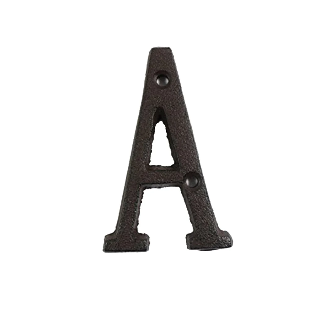 HULIANFU Metal Letters Numbers Cast Iron Decoration House Sign Doorplate DIY Cafe Wall CLH@8 - Deanwangkt
