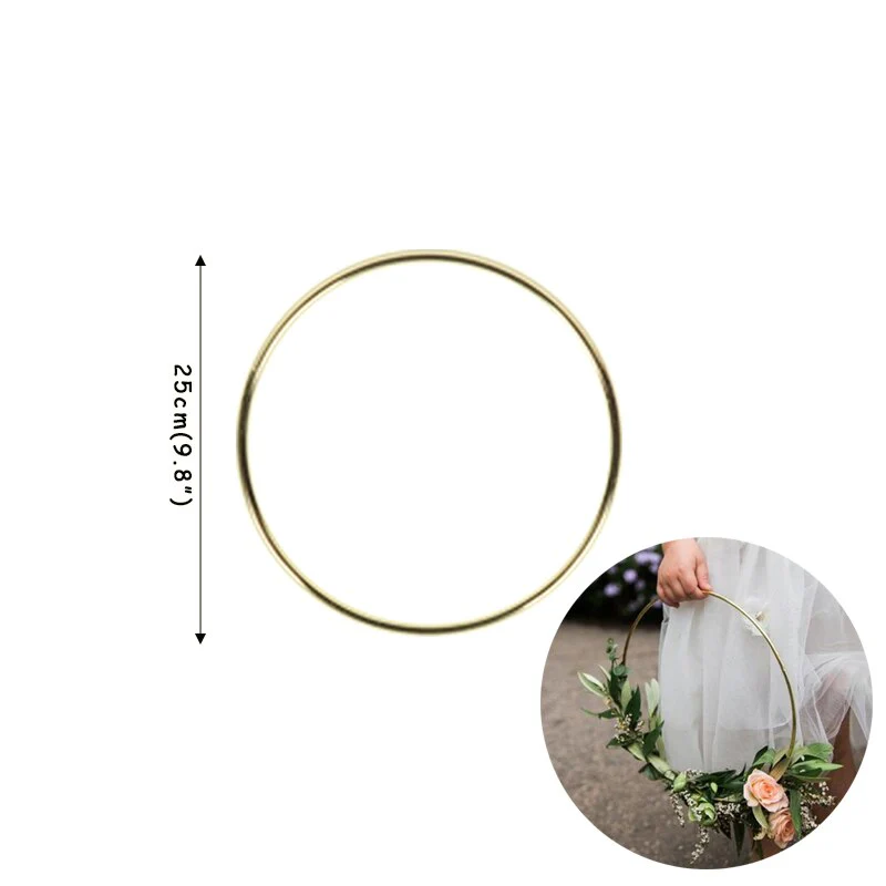 HULIANFU Wedding Decoration 10-40cm Rattan Wreath Metal Hoop Wreath Decor Floral Hoop Christmas Decor for Home Hanging Artificial Flower - Deanwangkt