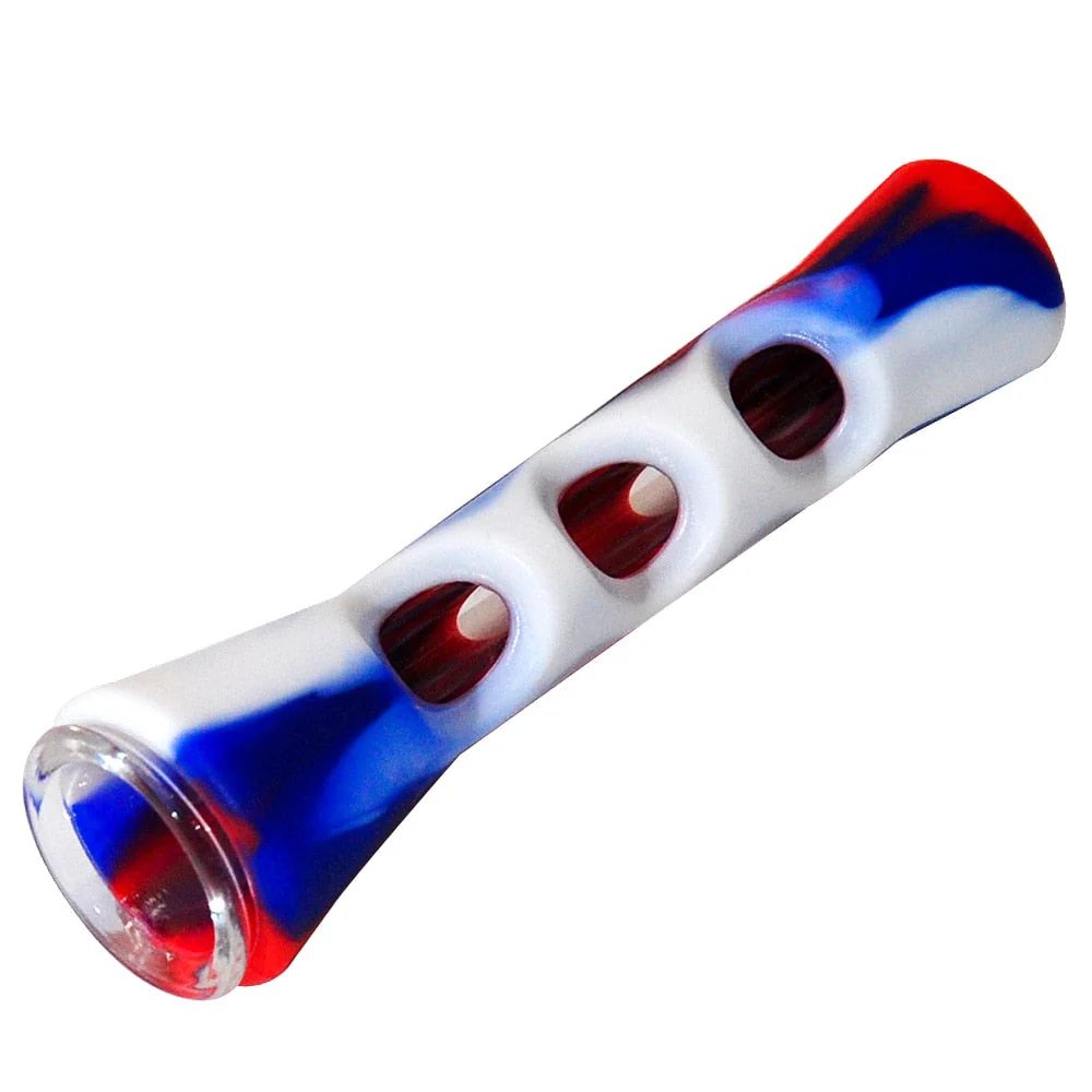 HULIANFU TOPPUFF Glass Smoking Pipe 20MM Camouflage Horn Shape Silicone Tobacco Pipe One Hitter Dugout Pipes Smoke Accessories - Deanwangkt