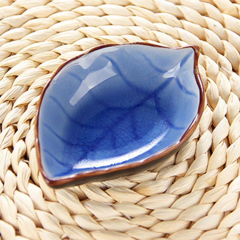 HULIANFU Japanese Leaf Ceramic Sauce Dish Kitchen Seasoning Plate Ice Cracked Glaze Sauce Small Dishes Fish Shaped Bowl For Kitchen - Deanwangkt
