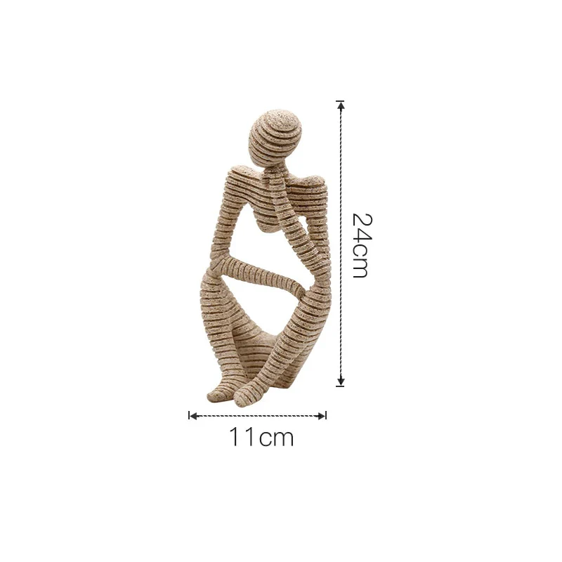 HULIANFU Modern European Style Resin Abstract Thinker Statue For Decoration Simple Sculpture Figurine Hotel Office Home Decor New - Deanwangkt