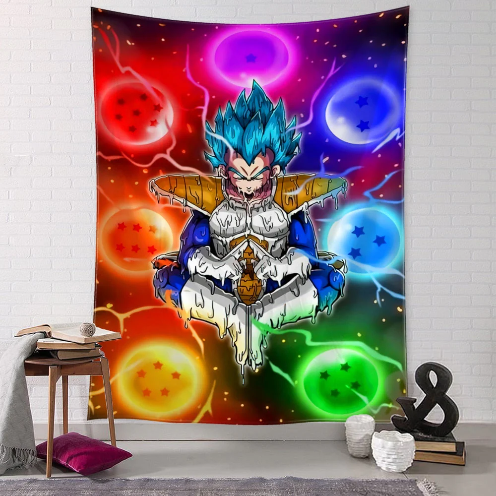 HULIANFU Psychedelic Meditator Tapestry Wall Hanging Cartoon Witchcraft Bohemian Style Mandala Kawaii Room Home Decor - Deanwangkt